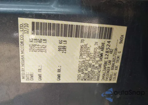 2011 Nissan Altima 2.5 S from USA, damaged, VIN 1N4AL2AP0BC128524